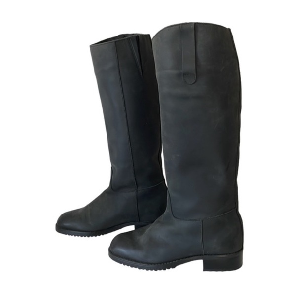 Eddie Bauer Boots Shoes Black Leather Upper Outdoor Cold Weather Western Sz 5.5 - Picture 1 of 13